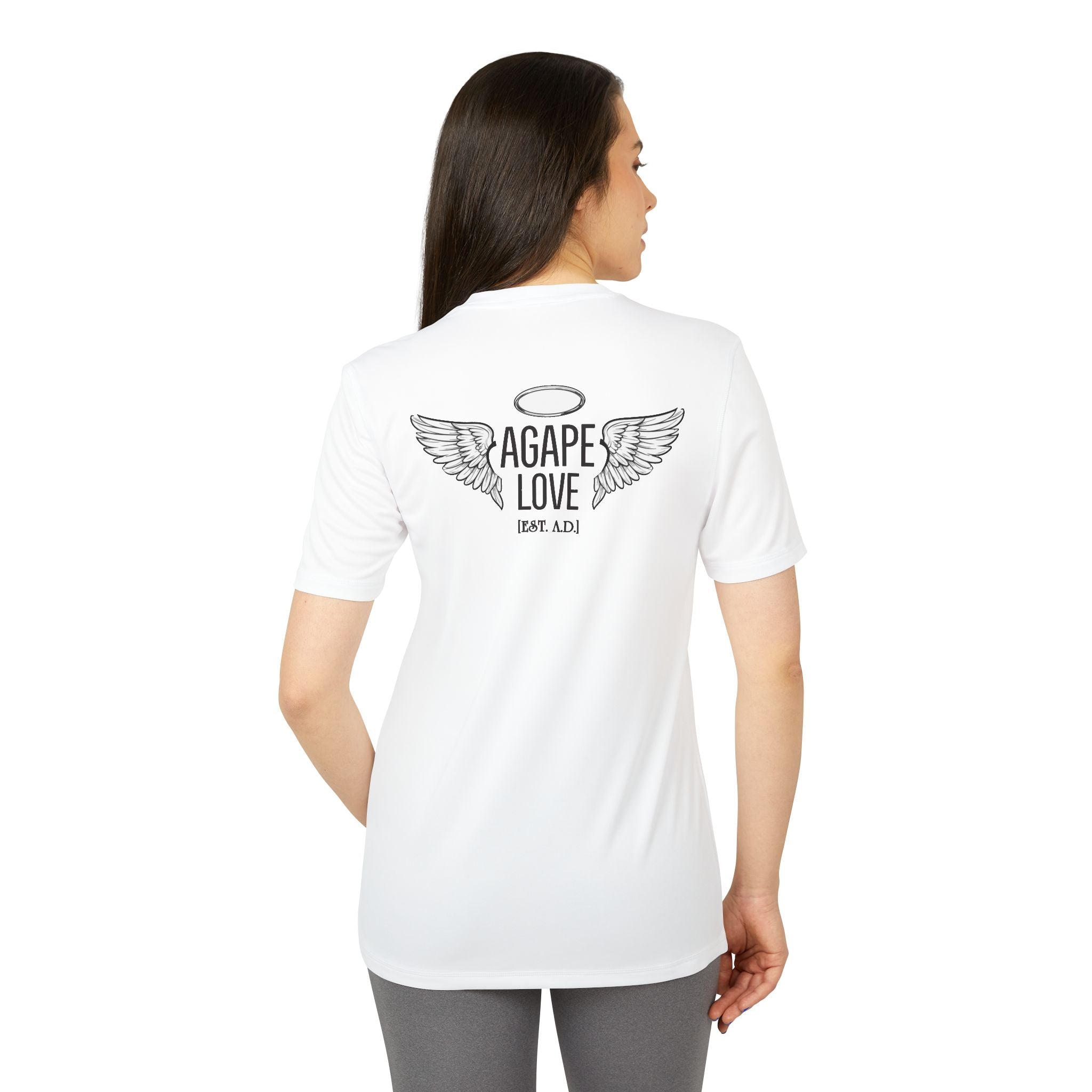 Adidas Agape Love Tee — Angel Wings Graphic Athletic T-Shirt