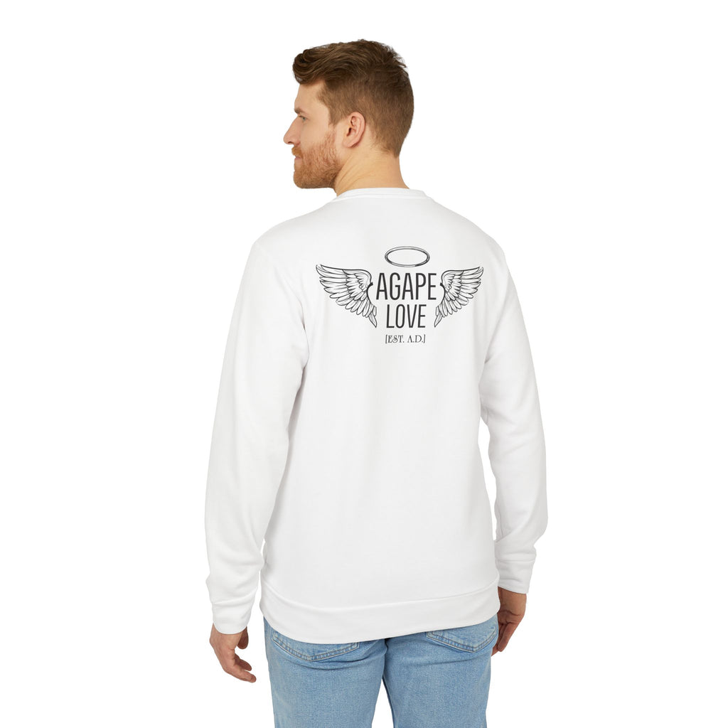 Adidas Crewneck Sweatshirt — "Agape Love" Angel Wings Graphic
