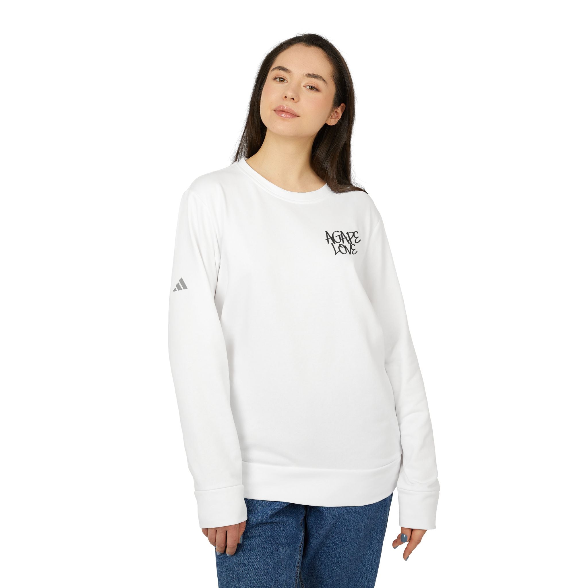 Adidas Crewneck Sweatshirt — "Agape Love" Angel Wings Graphic
