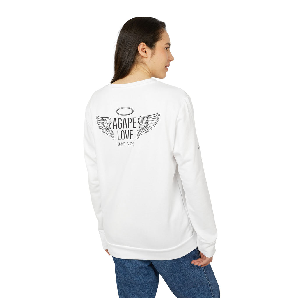 Adidas Crewneck Sweatshirt — "Agape Love" Angel Wings Graphic